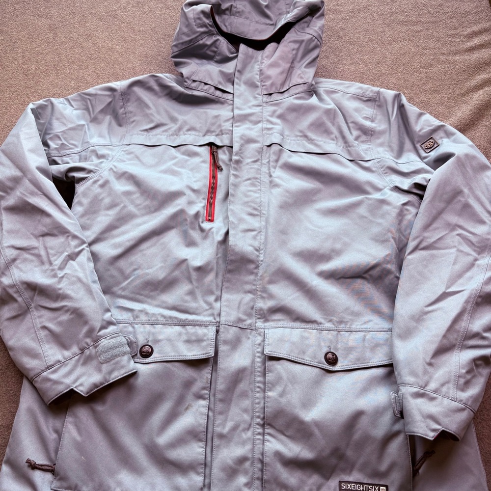 686 Men Anthem Insulated Jacket Blue Grey infiDRY 10K Snowboard Ski Coat M0W115